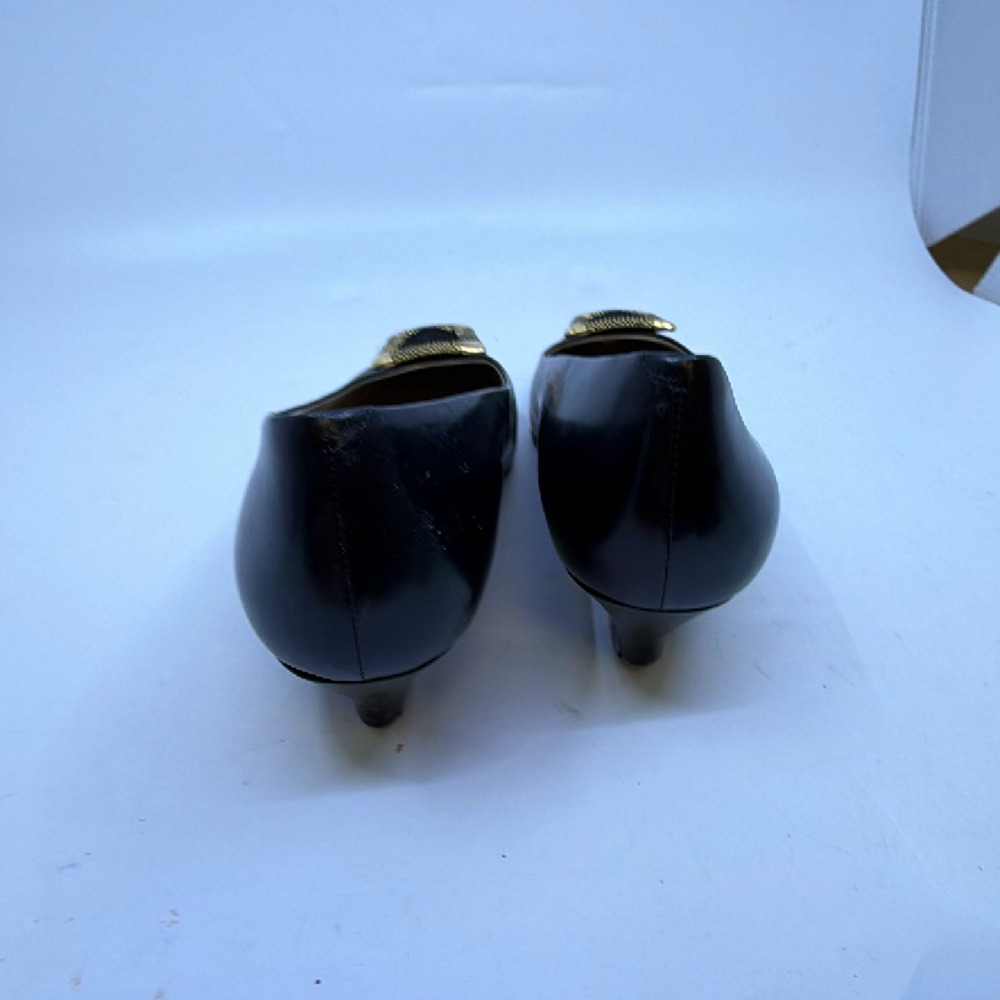 Yves Saint Laurent Buckle Kitten Heel Black Leather 36 Pump - Picture 6 of 8